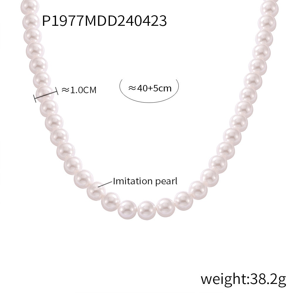 Casual style personality elegant beads handmade beaded design sense necklace women's niche simple collarbone chain jewelry