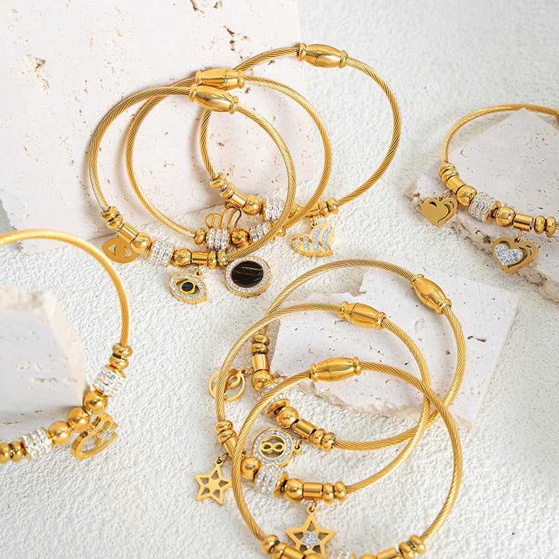 Personality a variety of pendant shapes optional bracelet light luxury style does not fade retro temperament pendant bracelet wholesale 99