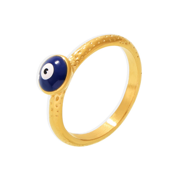 Personalized Blue Eye Ring Fashion Creative Drip Devil's Eye Ring Stainless Steel Popular Jewelry