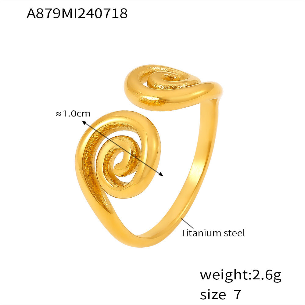 New thread opening ring creative personality design ring titanium steel plated 18k real gold jewelry women pp