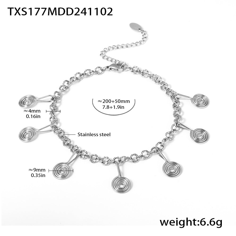 Creative stainless steel thread question mark, fringed earrings, necklace, anklet set, new ins style jewelry wholesale