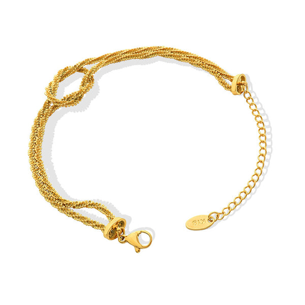 Cross-style geometric knotted bracelet female, niche design titanium steel gold-plated non-fading hand jewelry 99