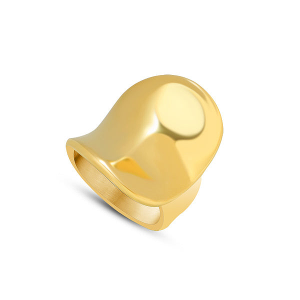 Hot-selling Internet celebrity personalized shaped ring titanium steel plated 18K gold ring manufacturers wholesale A261pp