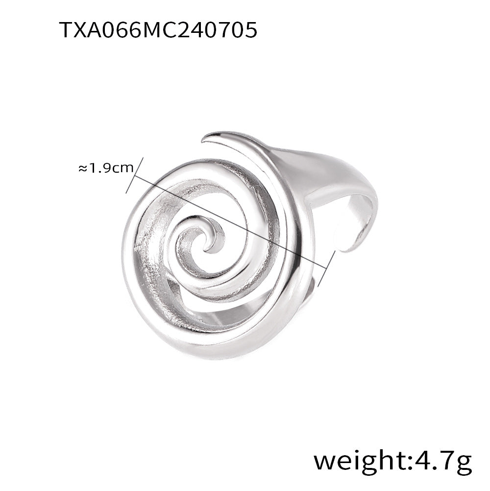 Elegant and simple personality, niche spiral shape jewelry, line twist design, titanium steel jewelry set