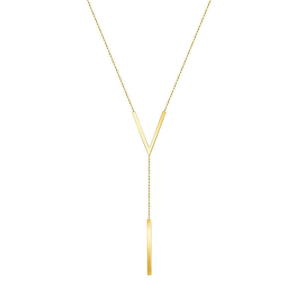V-shaped long sexy collarbone chain letter necklace titanium steel rose gold non-fading jewelry P094
