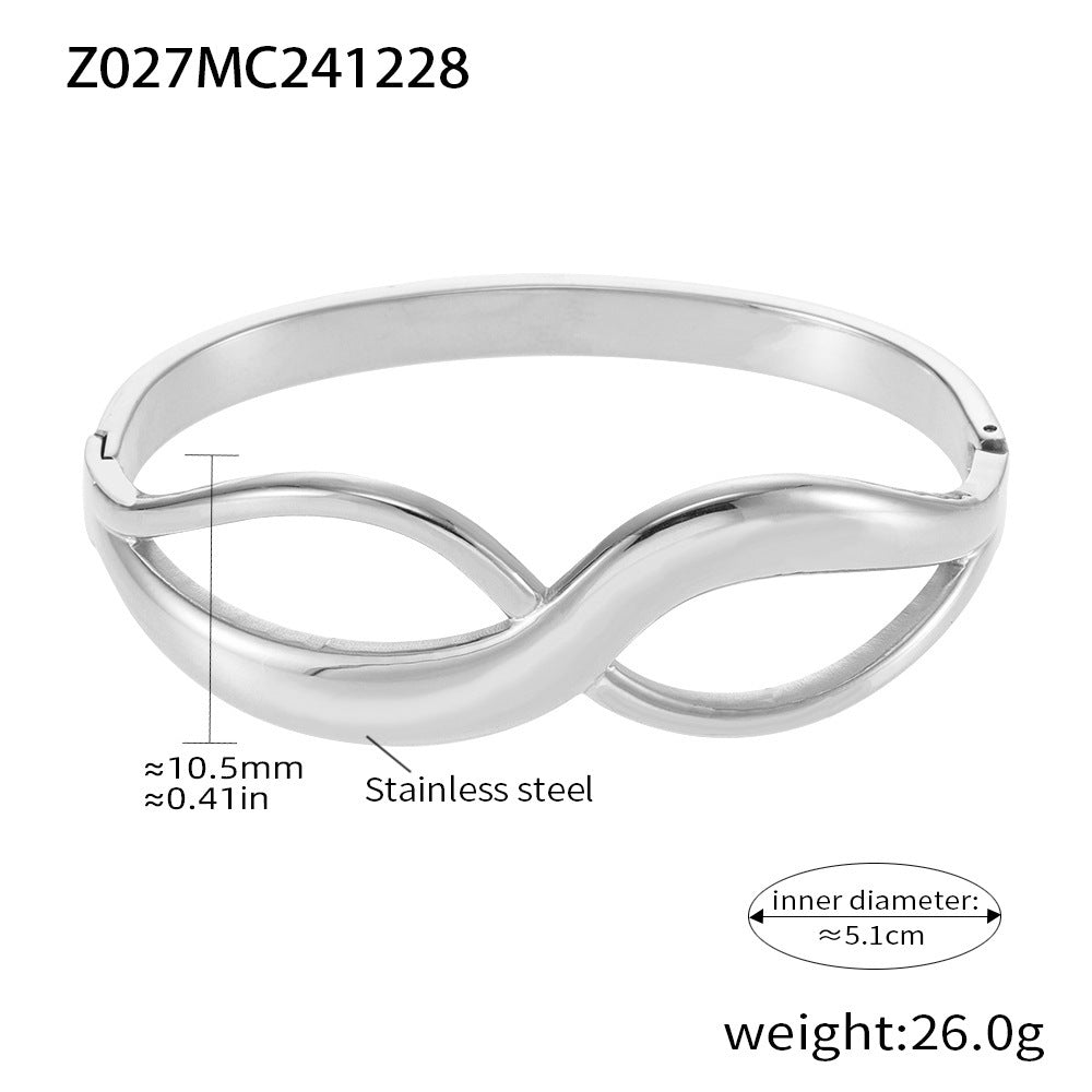 Titanium steel bracelet light luxury PVD electroplating 18K real gold European and American trend Bracelet bracelet combination spot