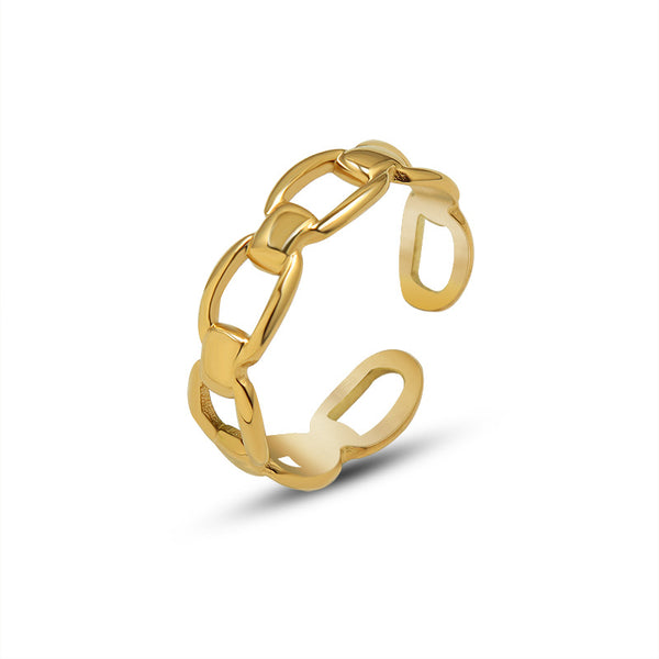 Marka Bone Joint Hollow Ring Versatile Tail Ring Opening Adjustable Ring Gold Plated