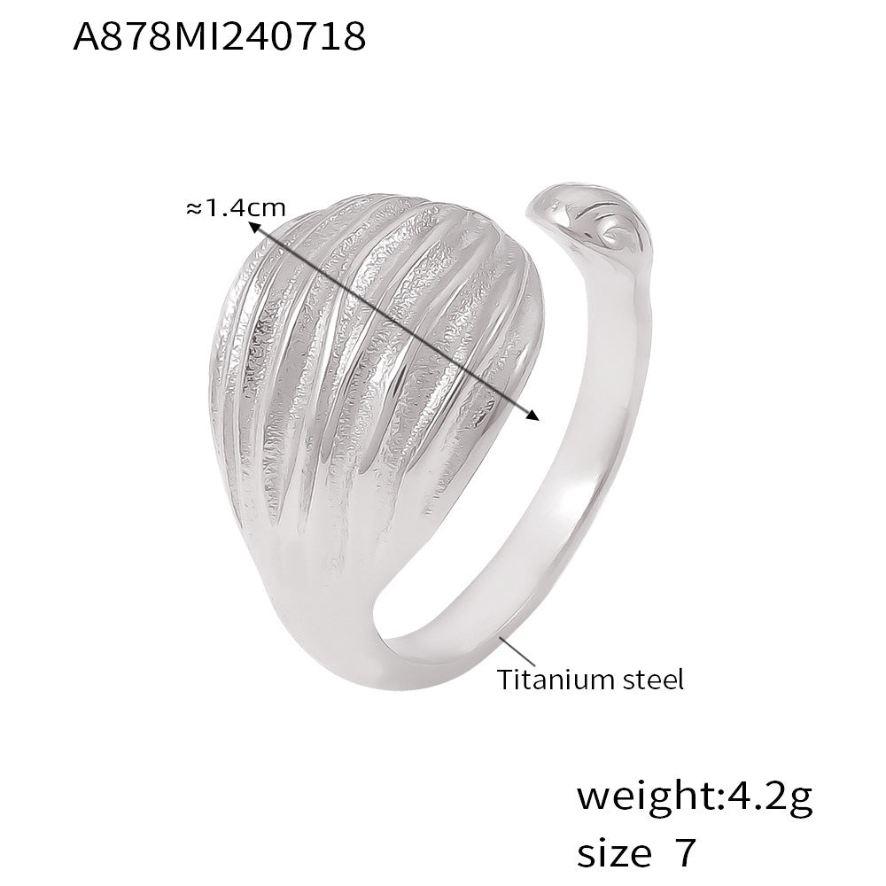 New thread opening ring creative personality design ring titanium steel plated 18k real gold jewelry women pp