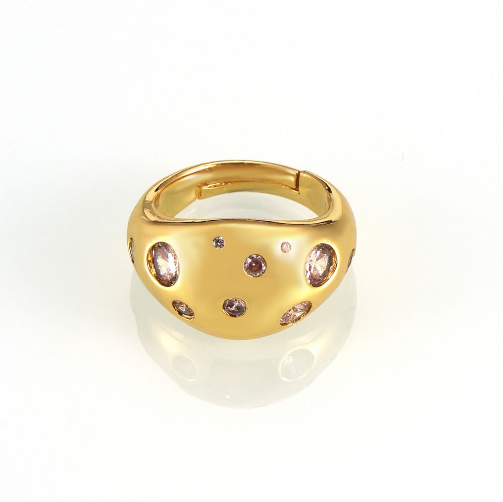 New fashion versatile personalized copper material inlaid zircon opening ring light luxury versatile jewelry women