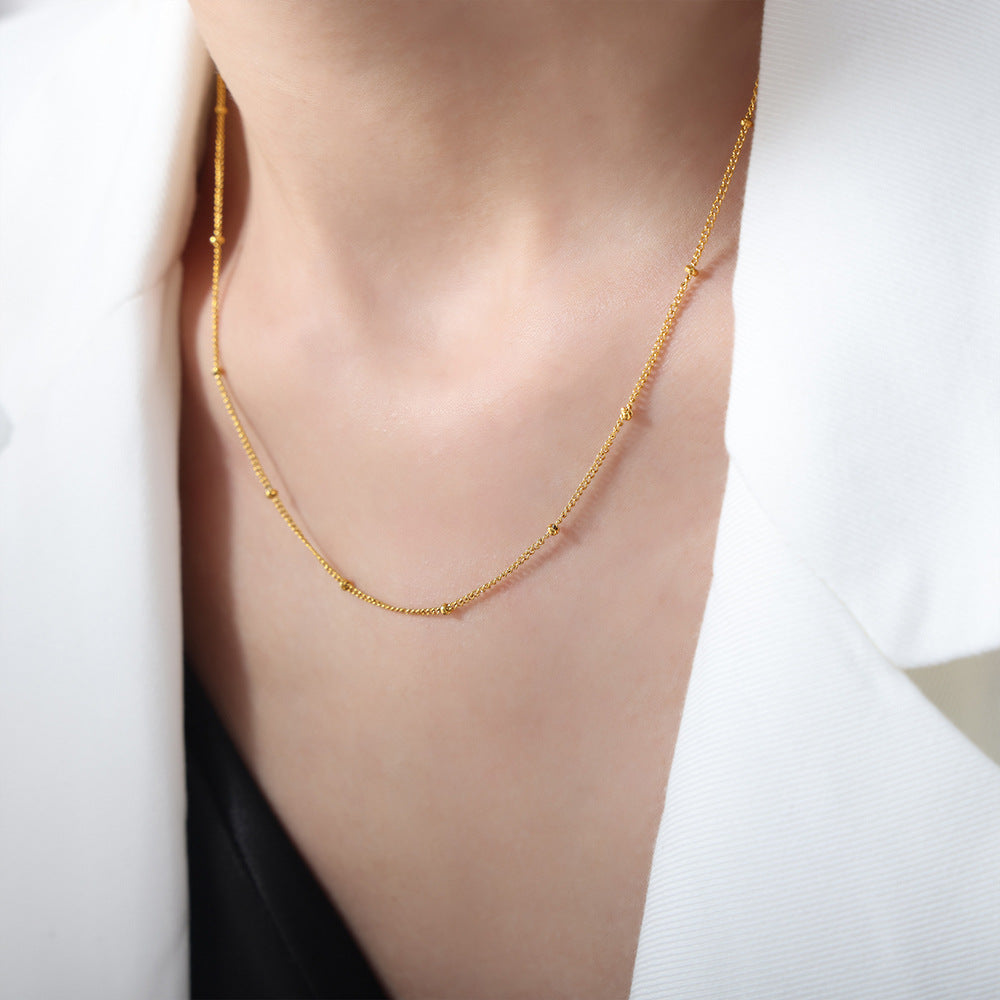 New dopamine handmade beaded freshwater pearl necklace niche light luxury high-end color jewelry women pp