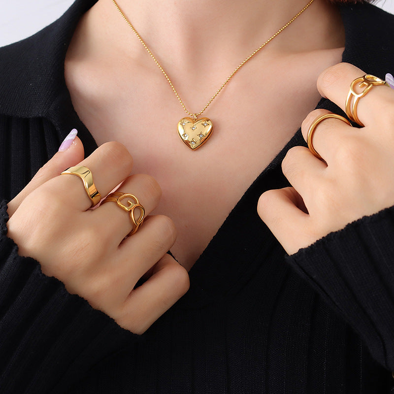 Designer texture pendant peach heart full diamond sweater chain long heart with diamond necklace P583 romantic