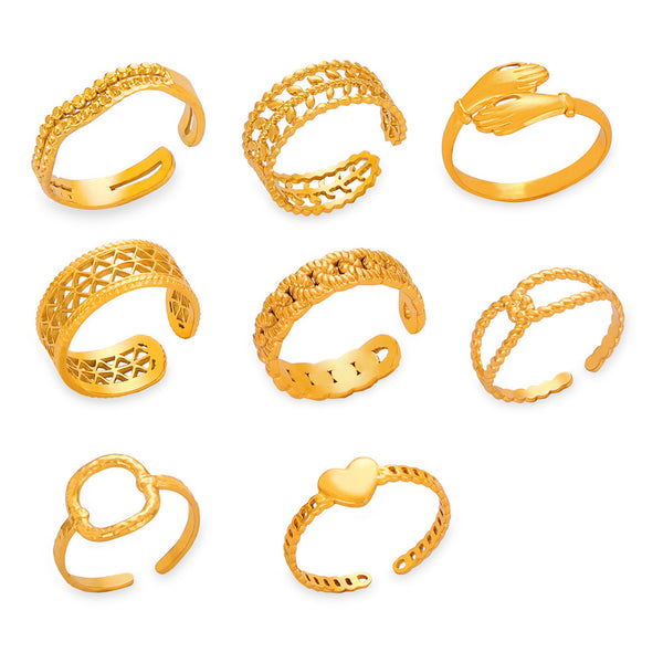 New exaggerated niche design personalized simple titanium steel gold-plated open ring jewelry wholesale female pp
