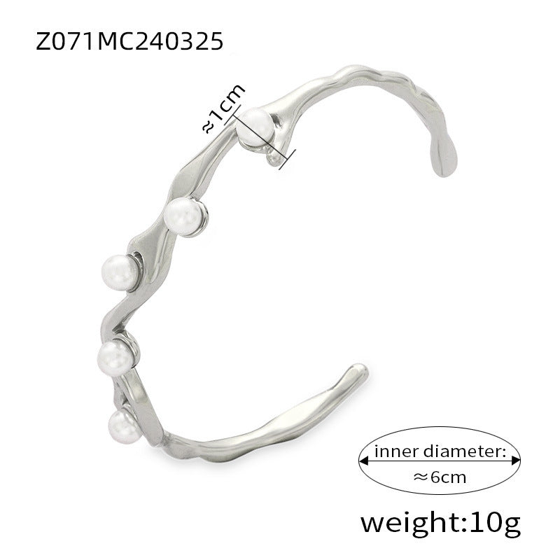 Personalized niche texture design bracelet 18K gold-plated non-fading light luxury temperament jewelry women's wholesale