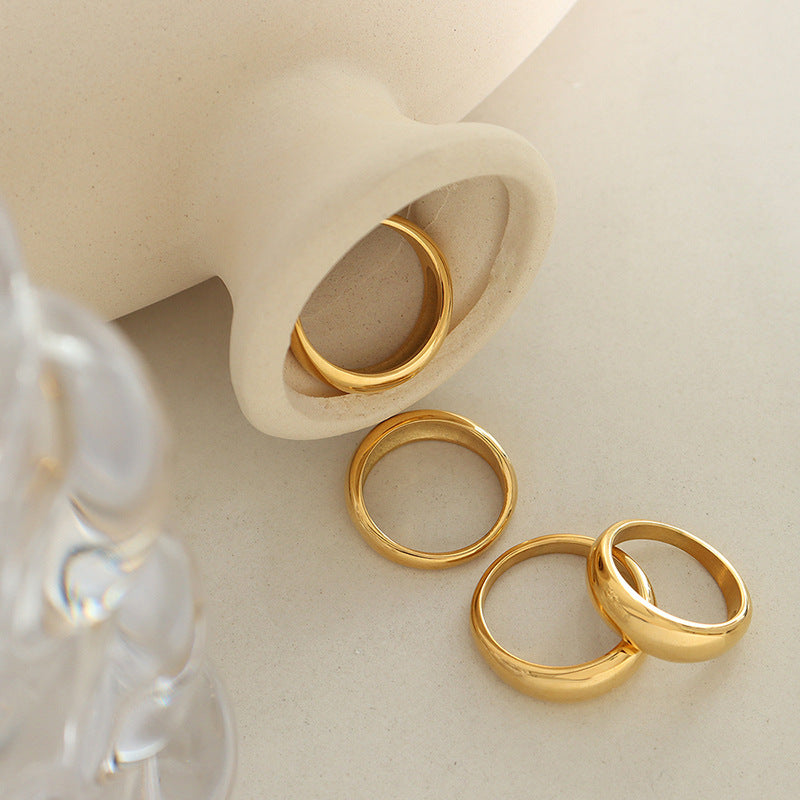 Men and women couples simple plain ring personalized ring fashion smooth titanium steel ring accessories