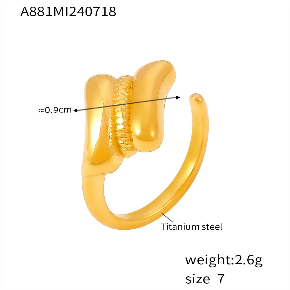 New thread opening ring creative personality design ring titanium steel plated 18k real gold jewelry women pp