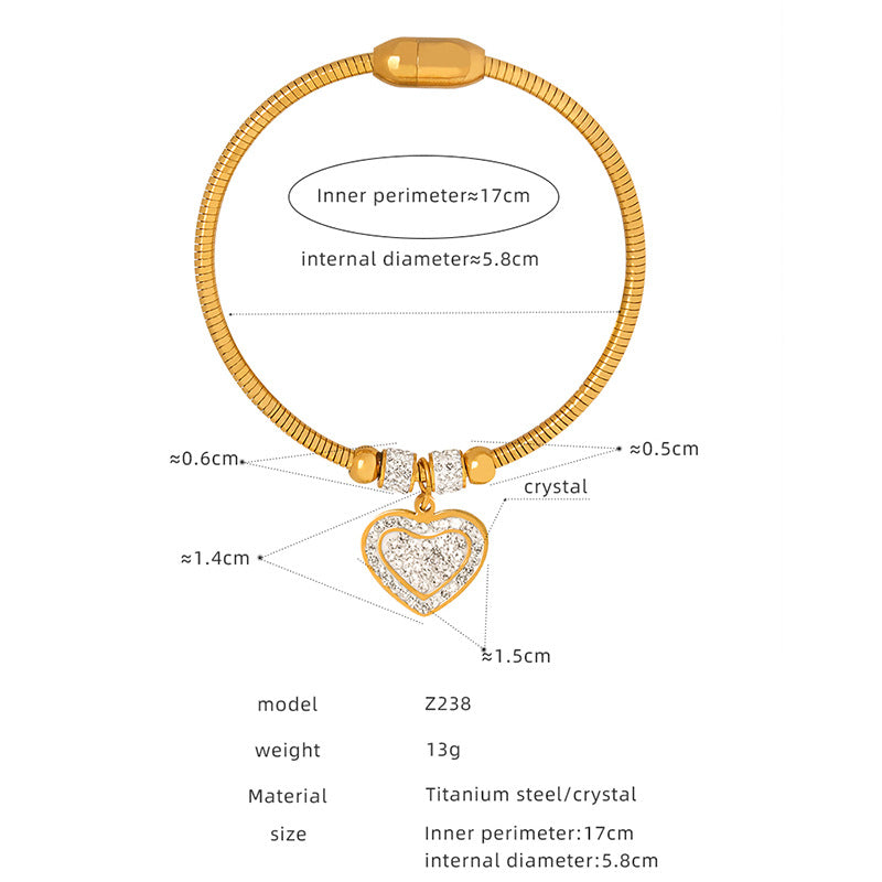 New versatile personality pendant, jewelry, magnetic attraction femininity, electroplating does not fade, titanium steel bracelet jewelry wholesale
