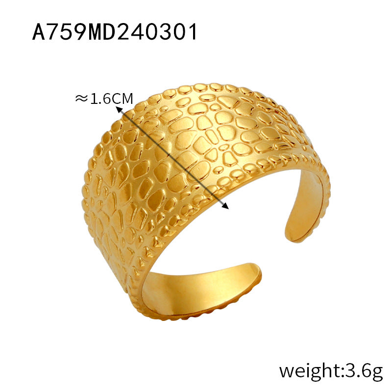 New fashion personalized design niche open ring titanium steel gold-plated geometric versatile jewelry simple jewelry wholesale