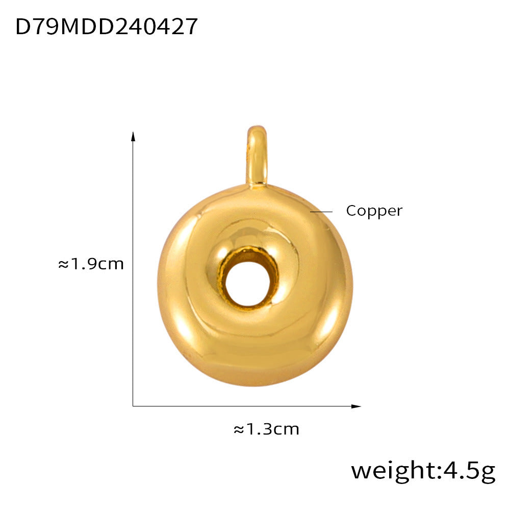 Hot Sale Glossy Bubble Balloon 26 English Letter Pendant Accessories Versatile Copper Gold Plated Jewelry 99