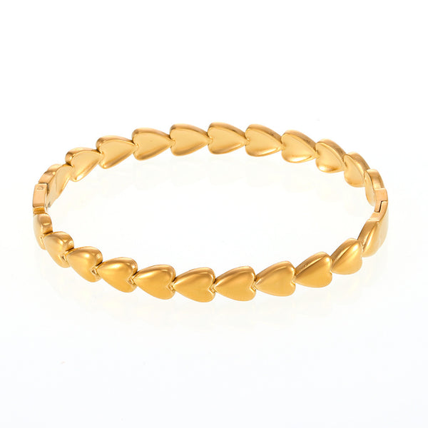 Internet celebrity love bracelet 18K gold plated stainless steel bracelet jewelry light luxury female wholesale pp