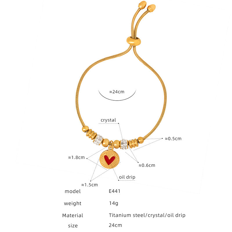 Titanium steel electroplated gold 18k does not fade, personalized exaggeration, eye pendant, bracelet, women's wholesale jewelry
