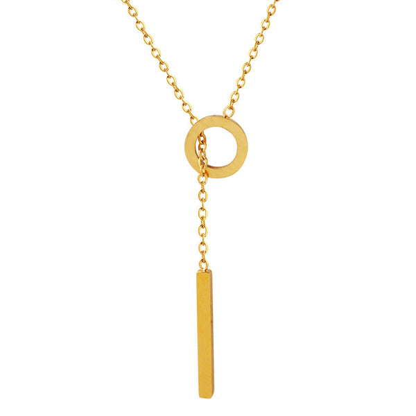 Clavicle chain cold wind pull clavicle chain niche necklace titanium steel 18K gold retro fringed necklace female pp