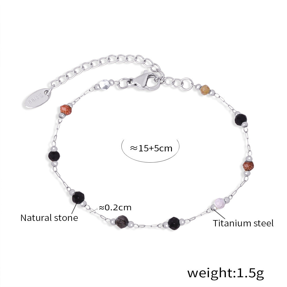 New fashion niche design, simple personality, natural handmade beaded necklace, bracelet set, jewelry women
