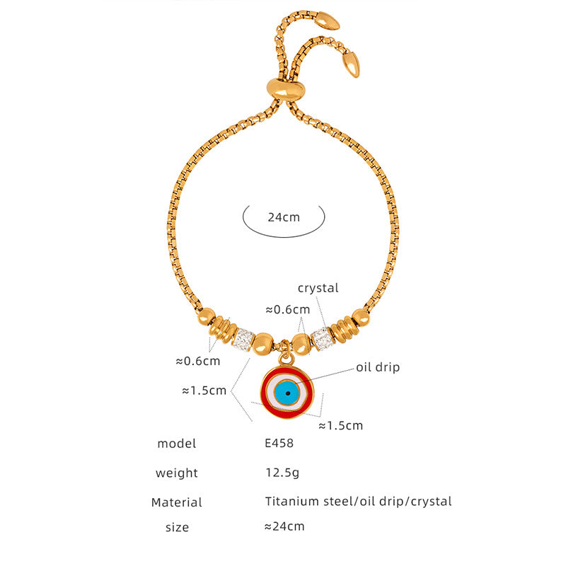 Retro personality versatile all kinds of exaggerated eye pendant titanium steel bracelet women's jewelry spot wholesale pp