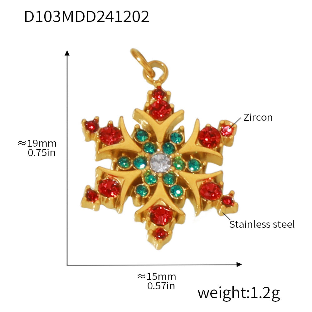Christmas series titanium steel zircon pendant DIY jewelry cute atmosphere holiday element accessories accessories