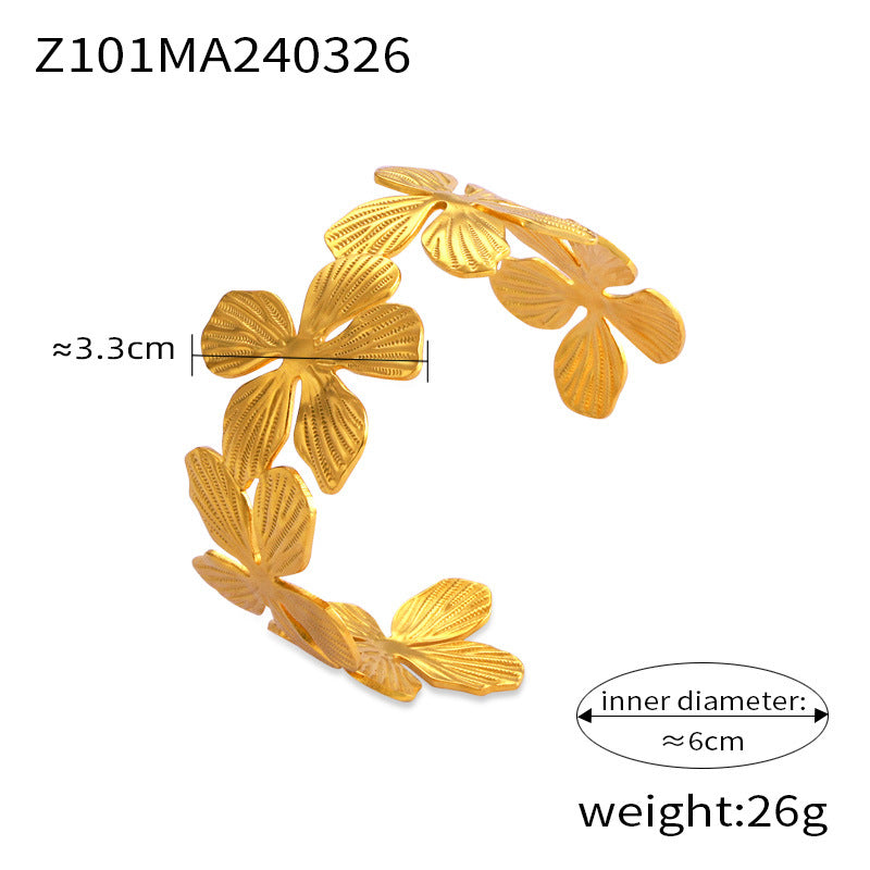 Personalized niche texture design bracelet 18K gold-plated non-fading light luxury temperament jewelry women's wholesale