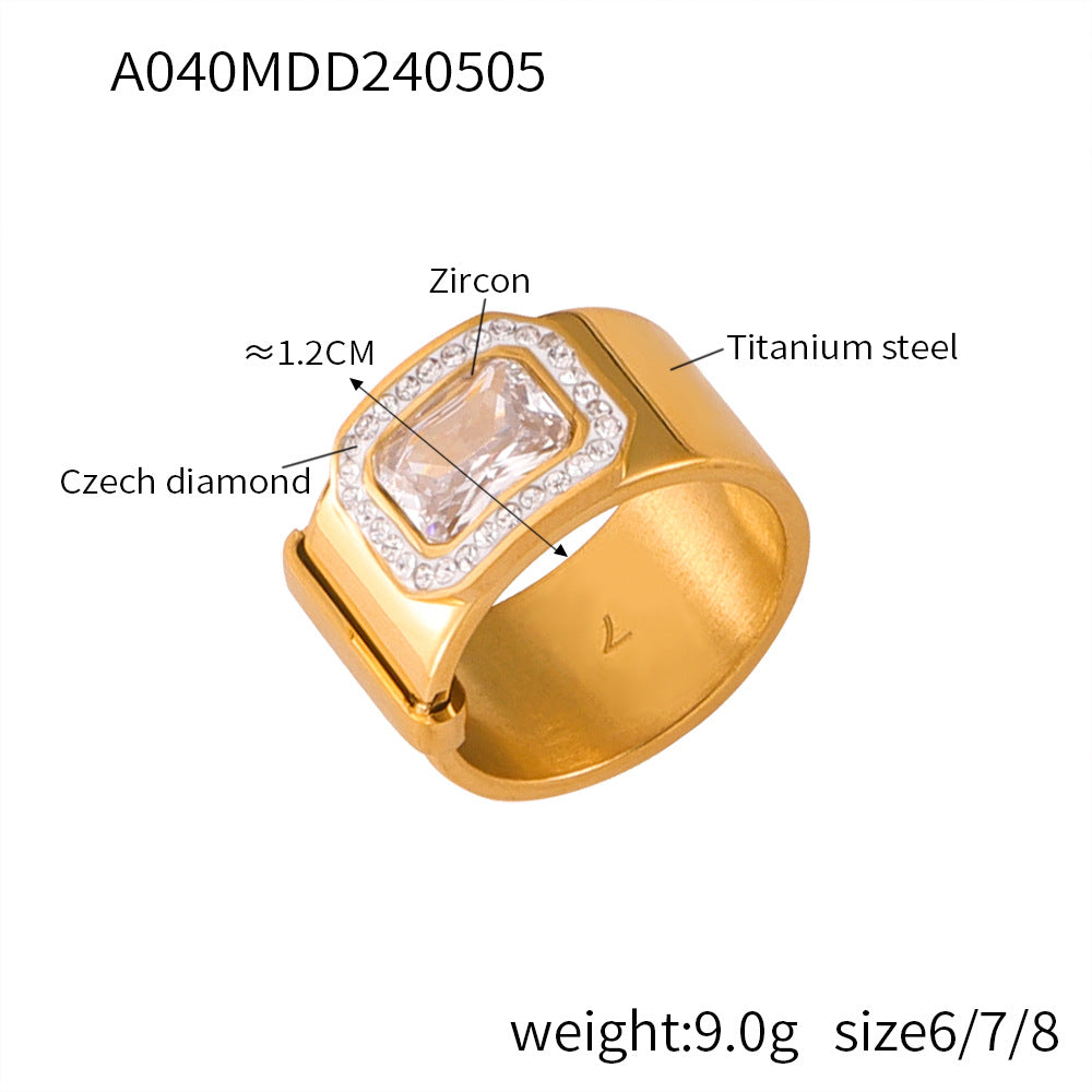 Temperament elegant light luxury zircon jewelry with diamond design sense Fritillary love titanium steel gold-plated jewelry set pp