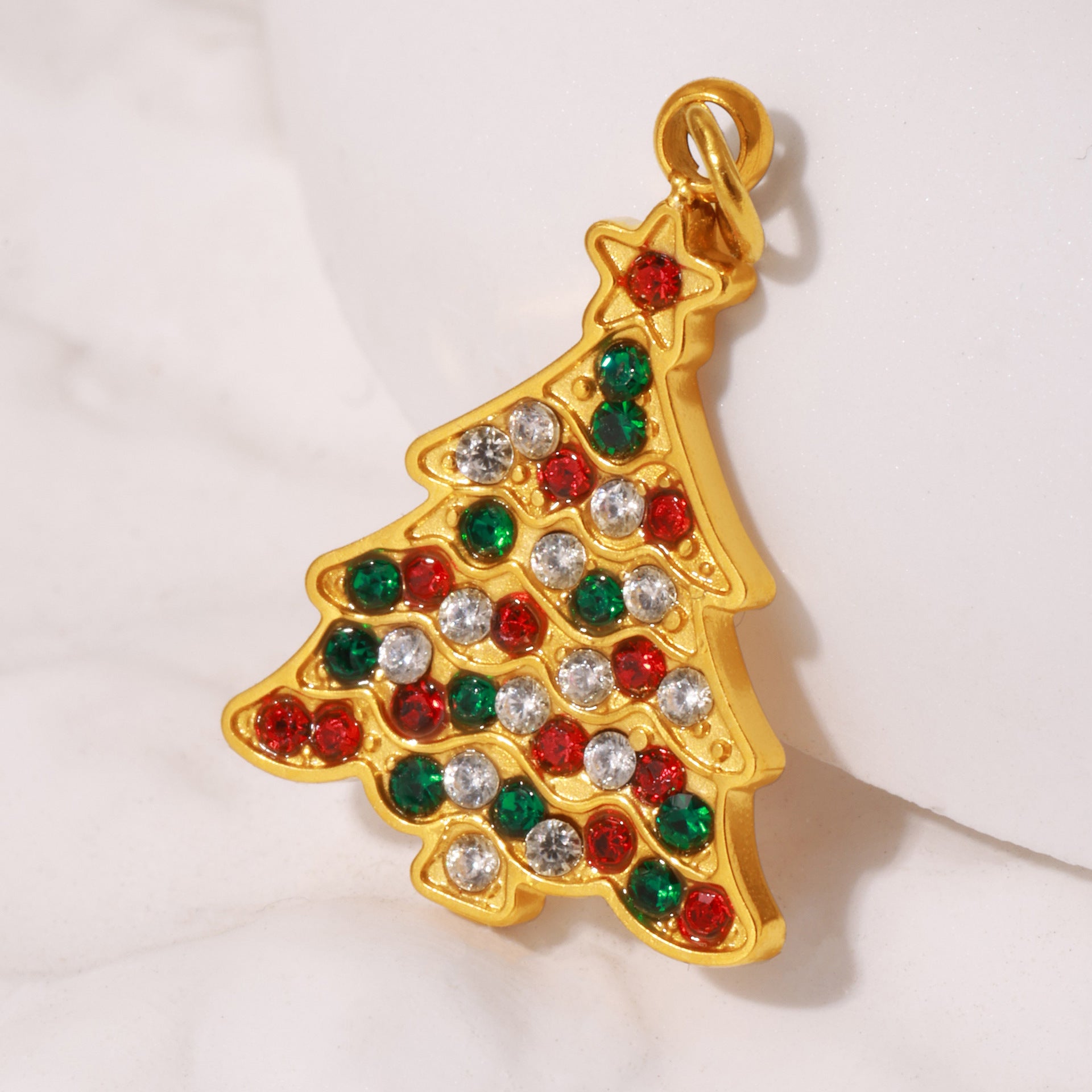 Christmas series titanium steel zircon pendant DIY jewelry cute atmosphere holiday element accessories accessories