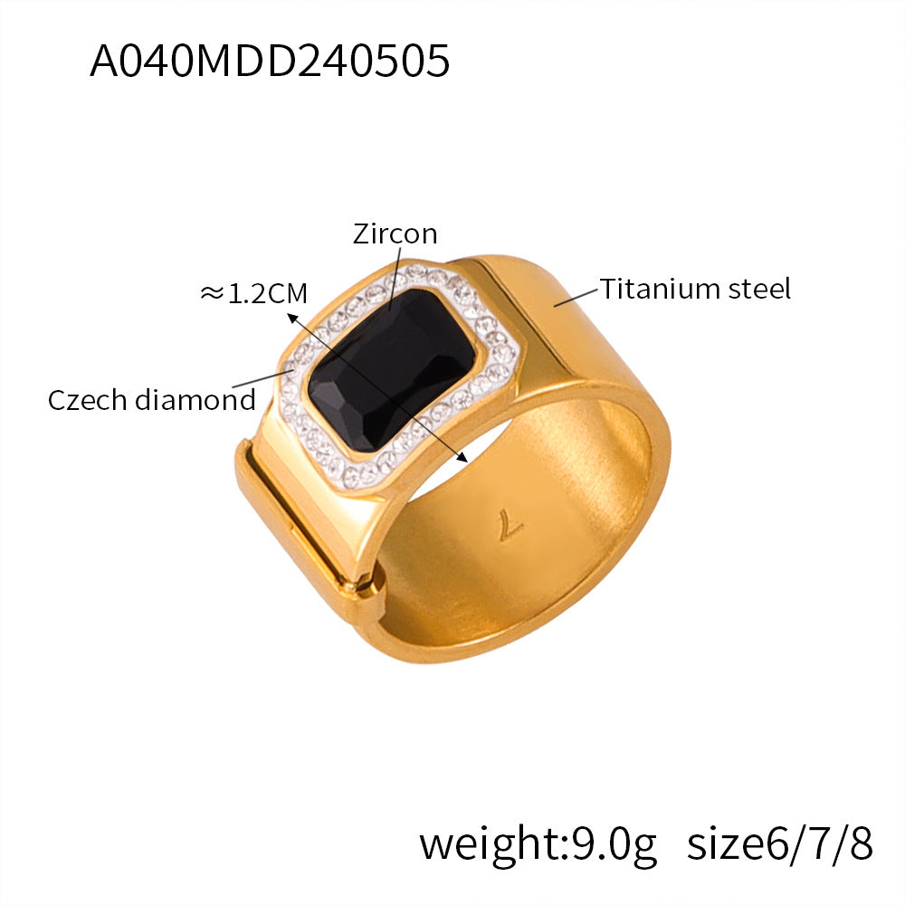 Temperament elegant light luxury zircon jewelry with diamond design sense Fritillary love titanium steel gold-plated jewelry set pp