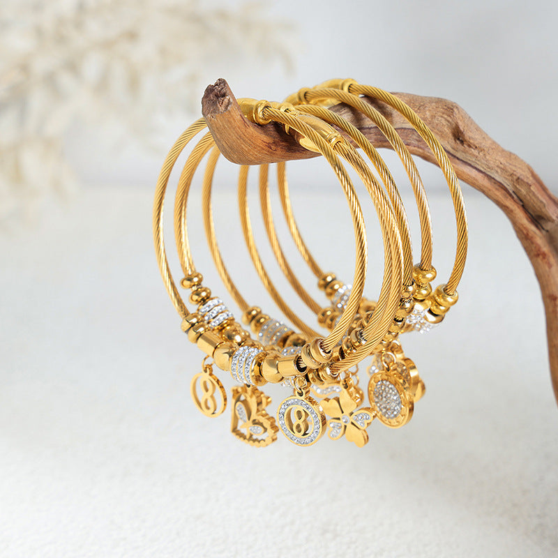 Personality a variety of pendant shapes optional bracelet light luxury style does not fade retro temperament pendant bracelet wholesale 99