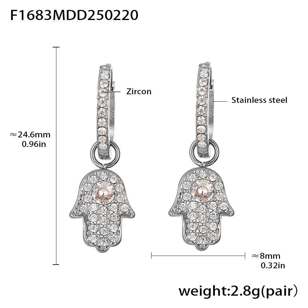 Fashion light luxury butterfly zircon pendant earrings, new hot-selling stainless steel non-fading exquisite earrings collection 99