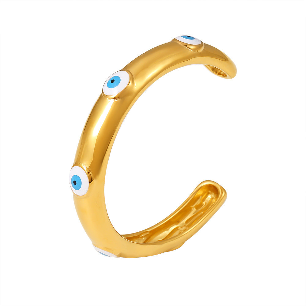 Titanium steel oil dripping eye bracelet 18k gold-plated light luxury funny devil's eye personalized bracelet jewelry spot 99