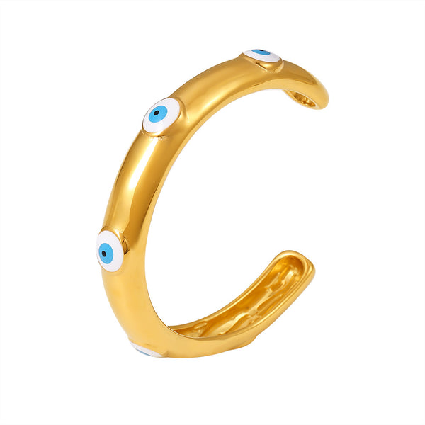 Titanium steel oil dripping eye bracelet 18k gold-plated light luxury funny devil's eye personalized bracelet jewelry spot 99