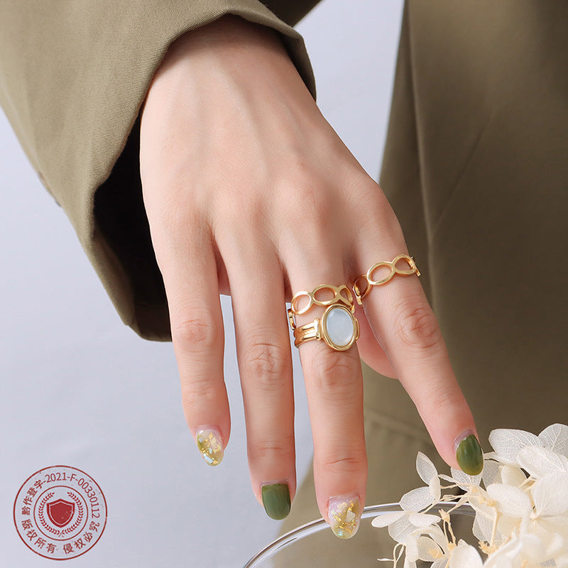 Personalized versatile hollow open ring jewelry new couple titanium steel jewelry manufacturers wholesale A273