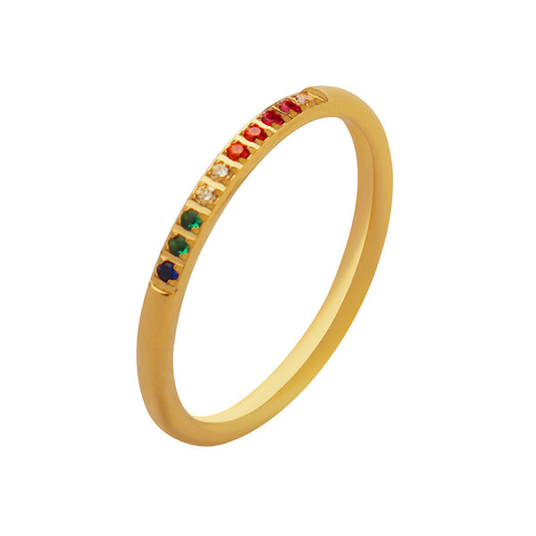 Meticulous and simple, a variety of color zirconium gypsy stars, thin ring rings, stacked rings, hot-selling non-fading niche jewelry