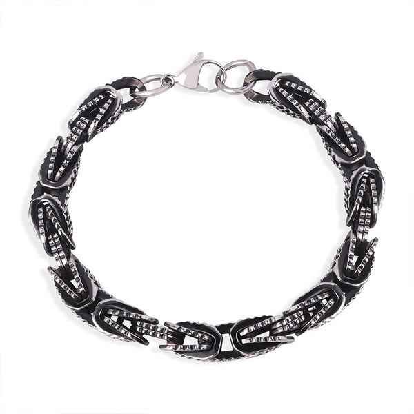 New high-end sense personality temperament niche design titanium steel old retro heavy metal bracelet jewelry