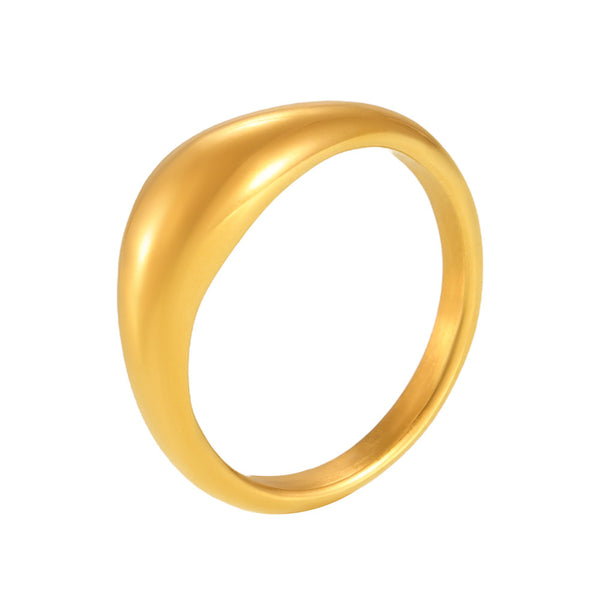 Round curved stainless steel temperament ring, European and American minimalist cold and smooth men's and women's rings wholesale 99