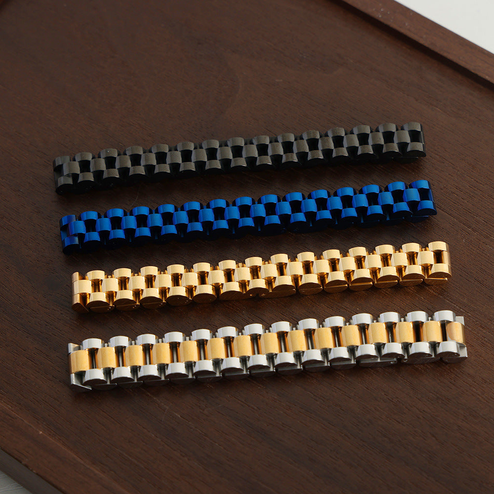 New high-end fashion versatile personality niche design titanium steel gold-plated chain texture bracelet jewelry women