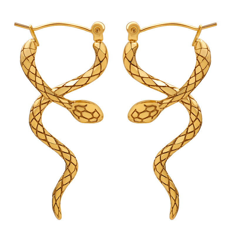 Wind snake cross wrap smart snake earrings cold wind high cold temperament fashion personality trend ear jewelry 99