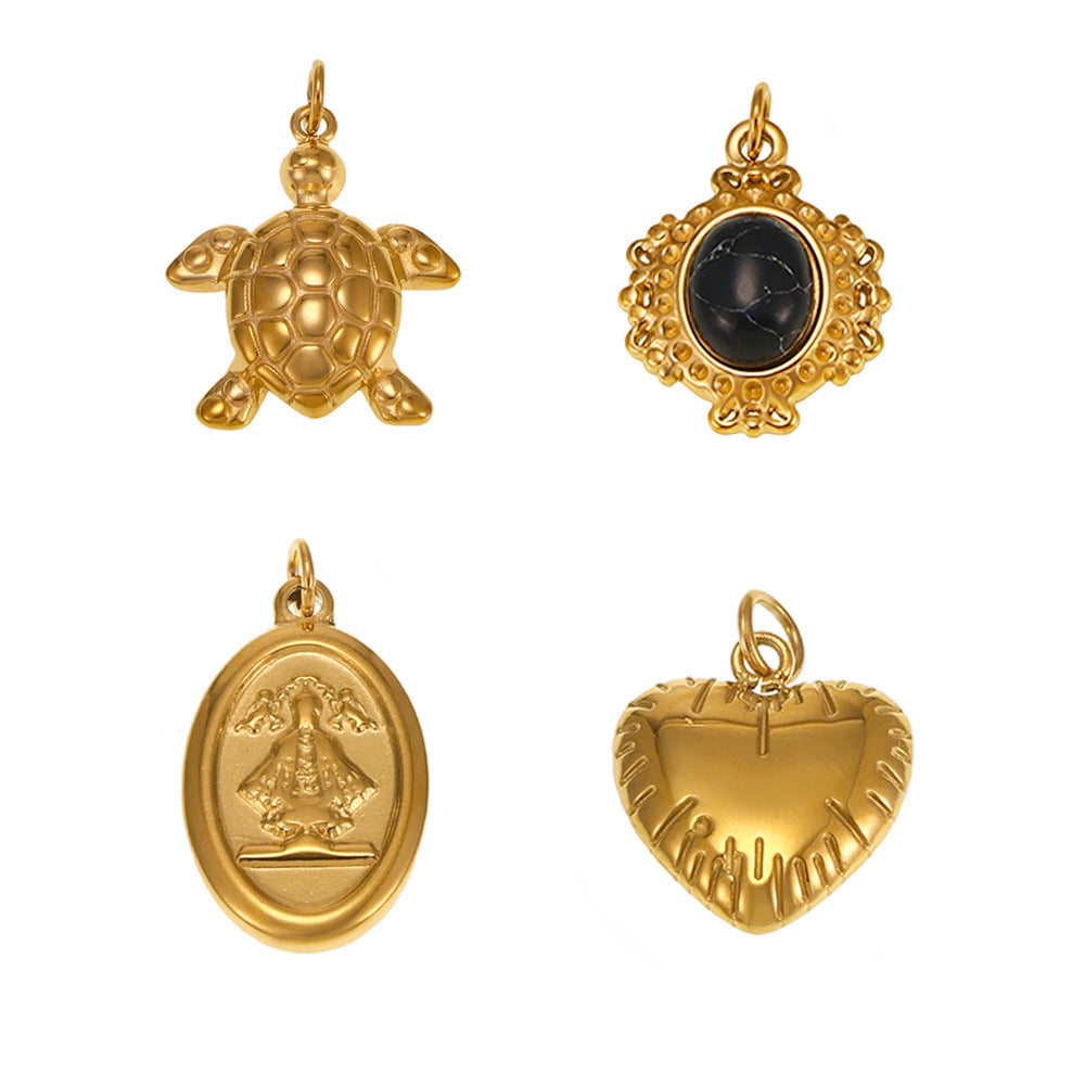 Fashion OL style personalized stainless steel pendant plated with 18k real gold cross-border exclusive for wholesale by popular manufacturers