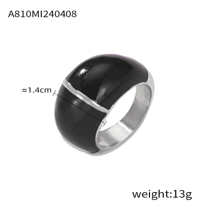 Retro niche geometric casting jewelry weights dripping oil design sense hand-polished titanium steel gold-plated ring