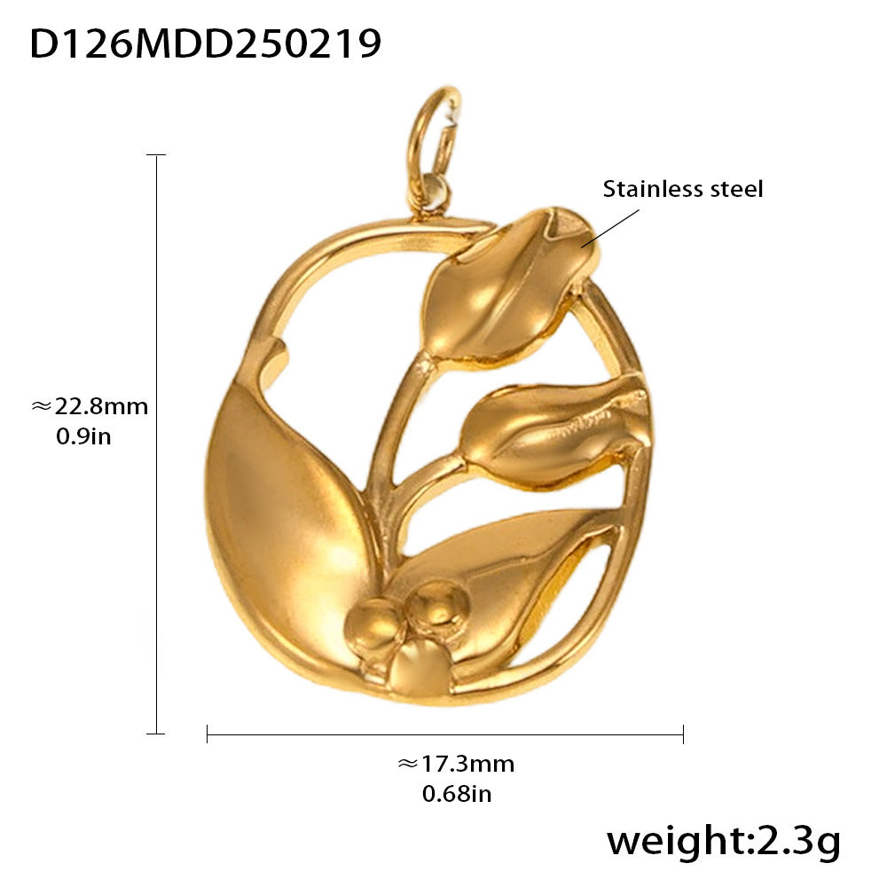 Fashion OL style personalized stainless steel pendant plated with 18k real gold cross-border exclusive for wholesale by popular manufacturers