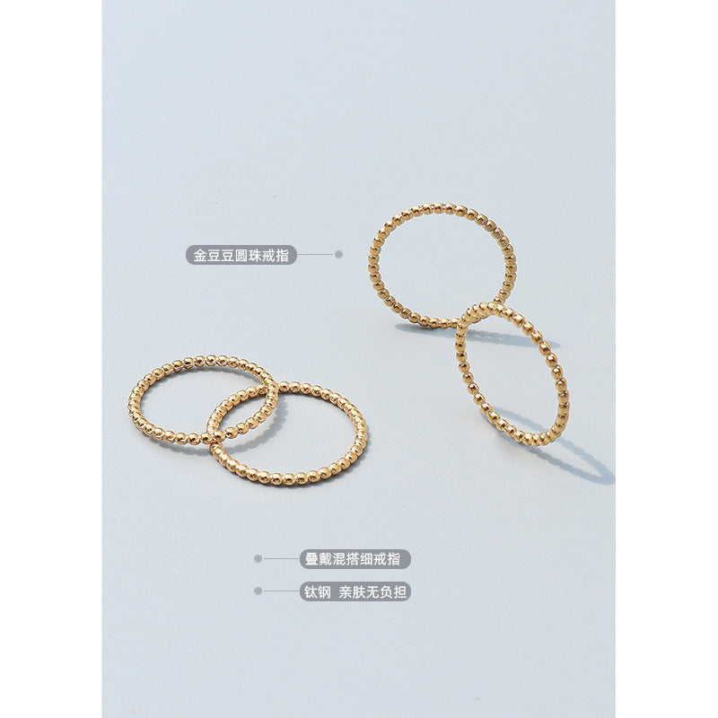 Index finger ring Osteotrope ring Titanium steel 18k gold ring Tail ring Couple ring A18399
