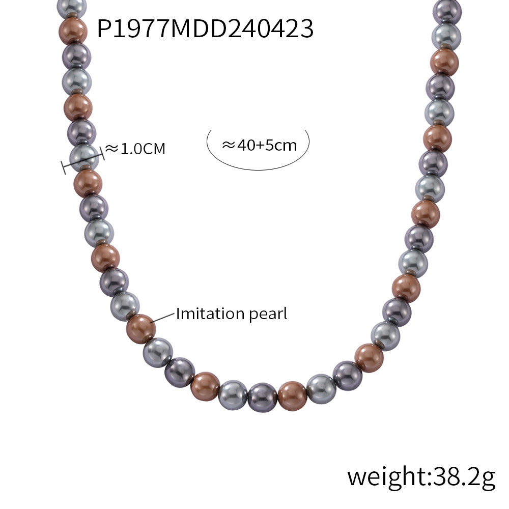 Casual style personality elegant beads handmade beaded design sense necklace women's niche simple collarbone chain jewelry