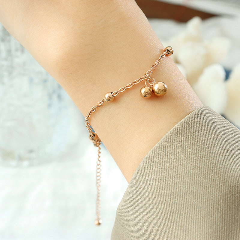 Hot simple personality bracelet beads cross bag beads steel beads jewelry titanium steel plated 18K gold bracelet
