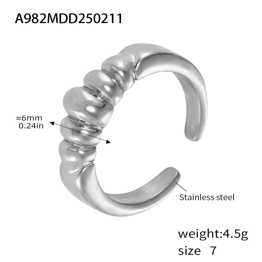 Design trendy niche fashion sense light luxury ring headband shape personality opening index finger ring plating 18k gold 99