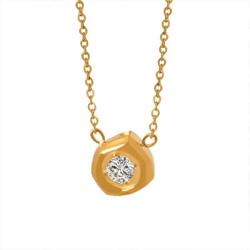 Cool and versatile temperament exquisite meteorite shape inlaid zircon pendant necklace niche design jewelry wholesale pp